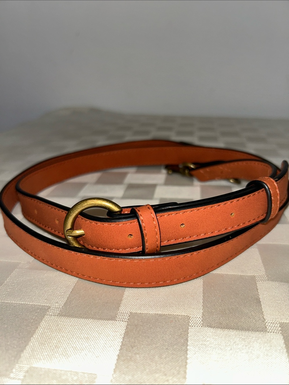 Leather Adjustable Men’s Crossbody Strap - Rust